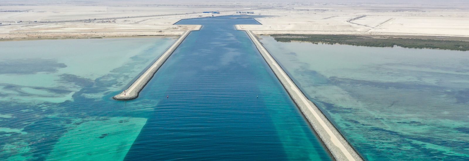 Aerial view of Marsa Port, currently under construction