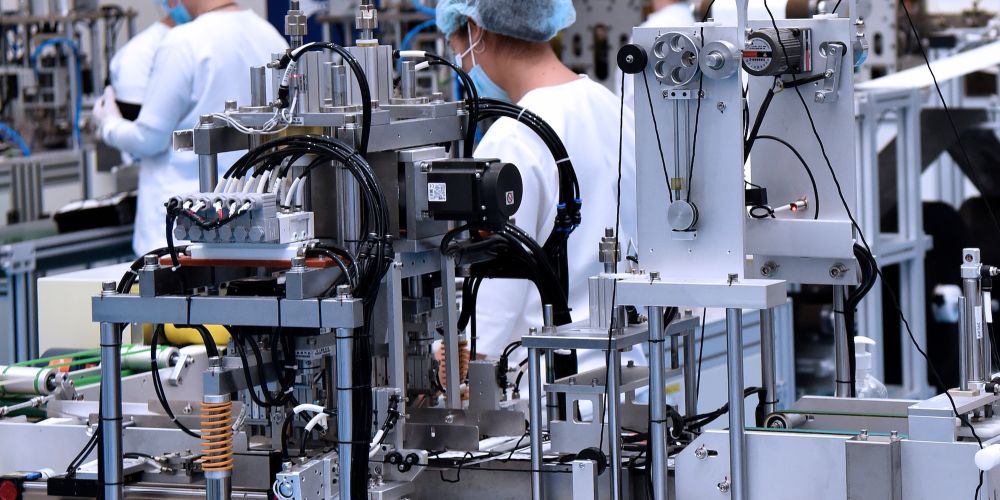 Manufacturing equipment in a factory