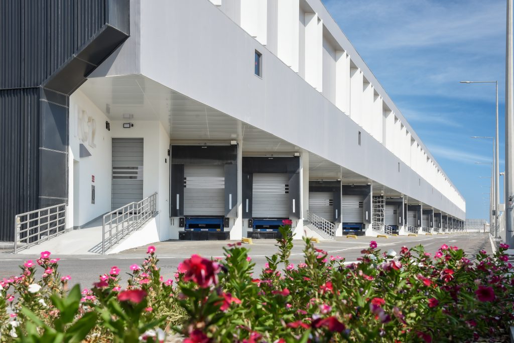 Loading bays at the rear of the Regional Distribution Hubs at Ras Bufontas Free Zone